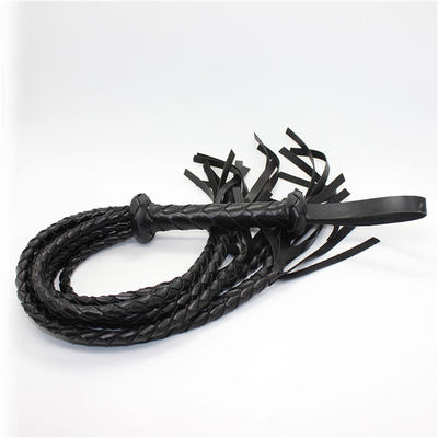 Bdsm tissage en cuir en pou Led fouet multiple noir et rouge tressé corde de cheval fouet sexe populaire sm bdsm esclave fétichisme