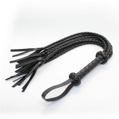Bdsm tissage en cuir en pou Led fouet multiple noir et rouge tressé corde de cheval fouet sexe populaire sm bdsm esclave fétichisme