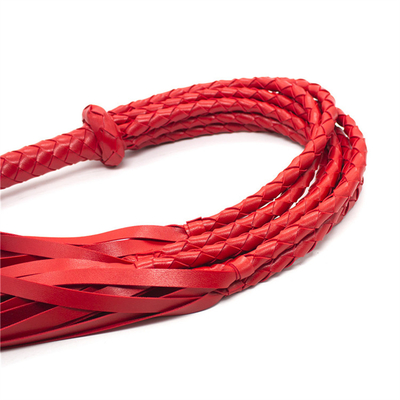 Bdsm tissage en cuir en pou Led fouet multiple noir et rouge tressé corde de cheval fouet sexe populaire sm bdsm esclave fétichisme