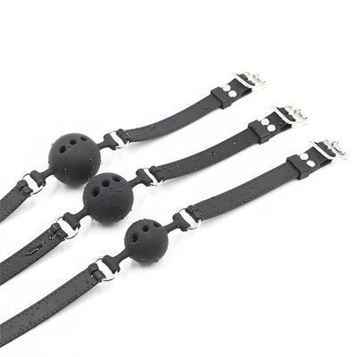 Bouchon à bille en silicone, Bouchon à bouche respirant avec ceinture en silicone pour le jeu des adultes