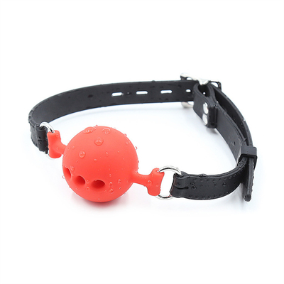 Bouchon à bille en silicone, Bouchon à bouche respirant avec ceinture en silicone pour le jeu des adultes