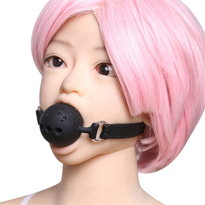 Bouchon à bille en silicone, Bouchon à bouche respirant avec ceinture en silicone pour le jeu des adultes