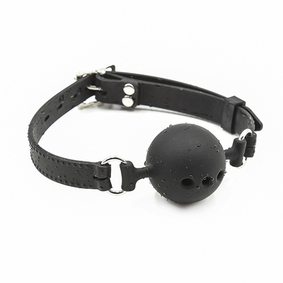 Bouchon à bille en silicone, Bouchon à bouche respirant avec ceinture en silicone pour le jeu des adultes