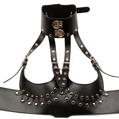 Vêtement Cou Restreint Faux cuir harnais de corps Bracelet porter sans tasse Cool Jeux pour adultes Produits sexuels