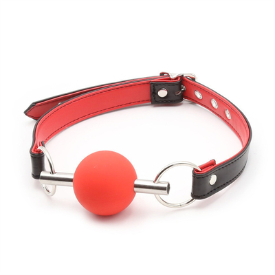 Adultes SM Bondage Gear Bouche Boule Gag Avec PU La ceinture en cuir Fétiche Couple Jouets de retenue
