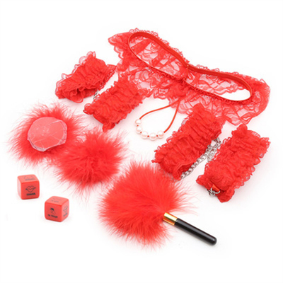 6 pcs Formation de libération SM Produits dentelle menottes chevilles culotte mamelons autocollant jeux sexuels esclavage féminin retenue Bsdm