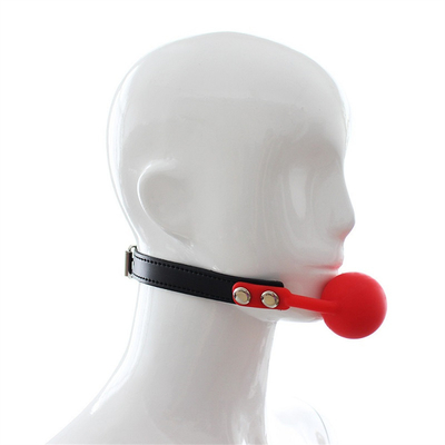 Jouets de verrouillage Jeux pour adultes Fétichisme Bouche de silicone Boule de gueule en pou Leather Bondage Restrictions Rose Rouge Noir Couleur
