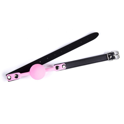 Jouets de verrouillage Jeux pour adultes Fétichisme Bouche de silicone Boule de gueule en pou Leather Bondage Restrictions Rose Rouge Noir Couleur