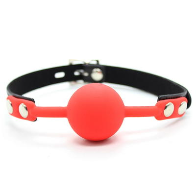 Jouets de verrouillage Jeux pour adultes Fétichisme Bouche de silicone Boule de gueule en pou Leather Bondage Restrictions Rose Rouge Noir Couleur