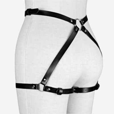 Sexy bandit en cuir liasse ceinture de taille réglable sexe corps jambes harnais BDSM féminin