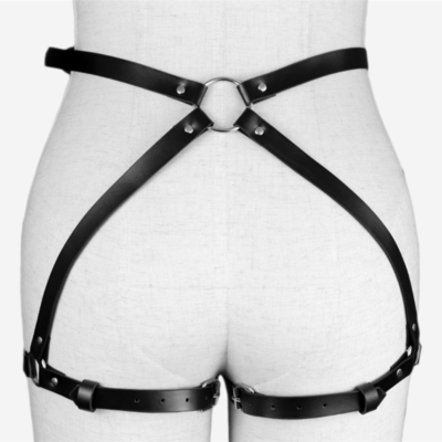 Sexy bandit en cuir liasse ceinture de taille réglable sexe corps jambes harnais BDSM féminin