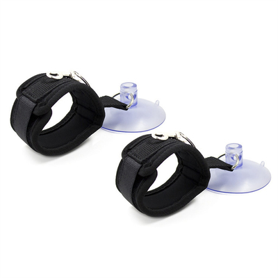 Des menottes de bondage en coton noir avec un puissant aspirateur pour les jeux de cosplay