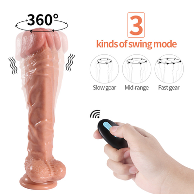 10" godemiché réaliste tournant vibrant de PVC, Massager clitoridien de vibrateur de tache des femmes G