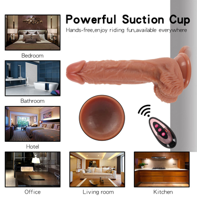 Vibration poussant réaliste Dildos avec tasse d'aspiration Femme masturbation chauffage pénis télécommande grosse bite Dildos