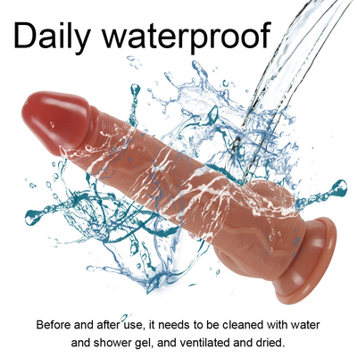 Téléscopique Vibration Poussant Realiste Dildo Femme Masturbation Avec une tasse d'aspiration
