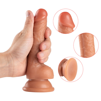 Matériau Dildo Jouet sexuel Liifelike avec forte tasse d'aspiration Fabriqué en PVC sain et sûr pour femme 8 pouces de latex personnalisé OEM C