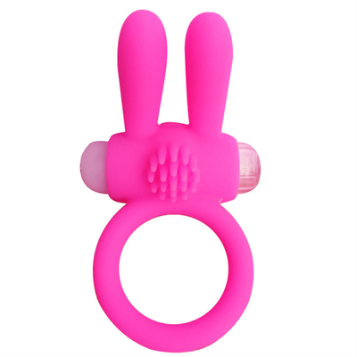 Anneau de coq de lapin Vibrateur Penis Anneau avec des perles pour stimulation supplémentaire