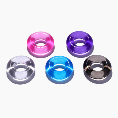Utilisateurs de silicone pour hommes Fermeture de cristal coloré Anneau de sperme Retour de l'anneau Produits pour adultes amusants