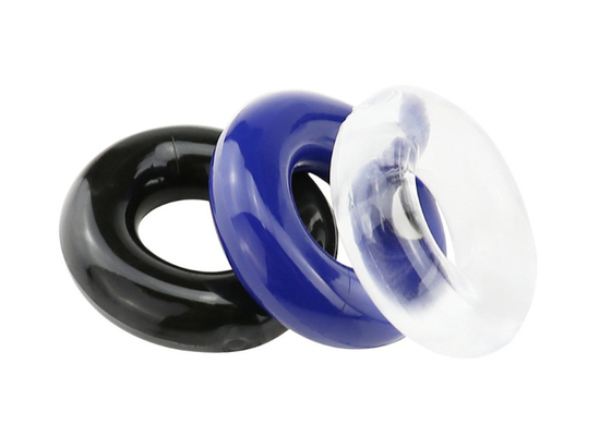 Utilisateurs de silicone pour hommes Fermeture de cristal coloré Anneau de sperme Retour de l'anneau Produits pour adultes amusants