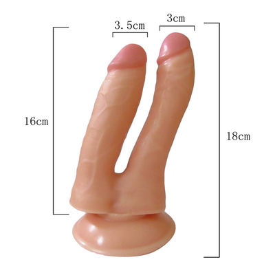 Dildo réaliste à double extrémité pour couple gay féminin à double face, pénétration à tête double, dispositif Dong avec aspiration pénienne simulée.